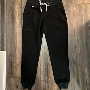 Figs Black Jogger Pants with Gray Accents